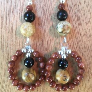 Sterling silver and multi gemstone earrings